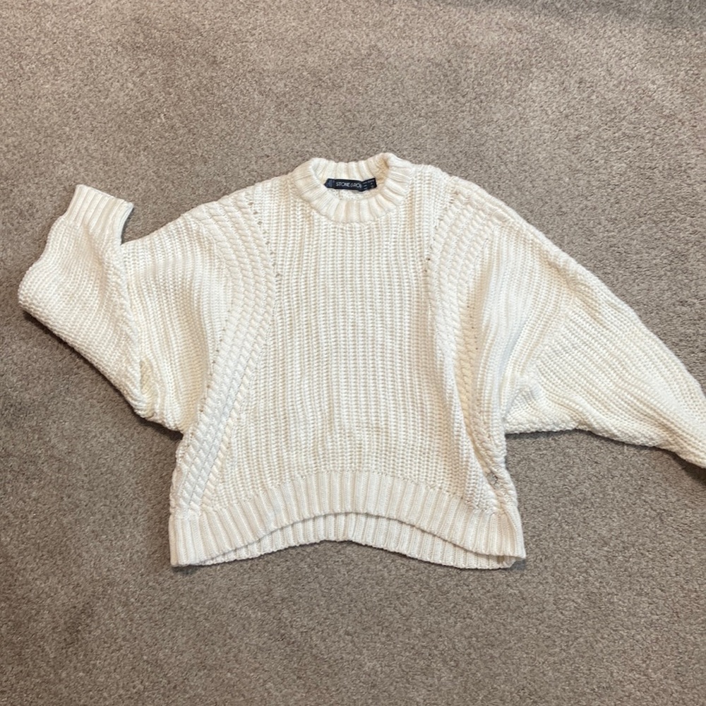❄️💗🧶🇺🇸 🎃Off-white cropped sweater
